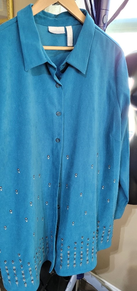 (2459) Cascade blue, Woman, Blue Jacket,Size 1X
